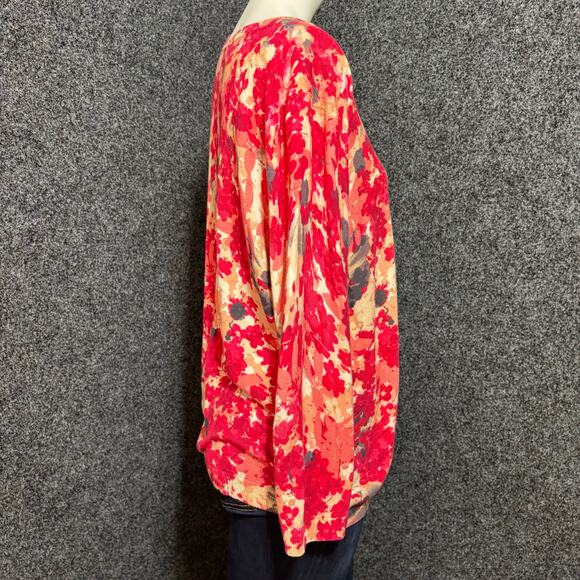 Talbots Womens Watercolor Floral Cardigan XL Lightweight Colorful Feminine Artsy - Picture 2 of 8